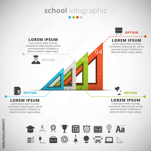School infographic made of rulers.