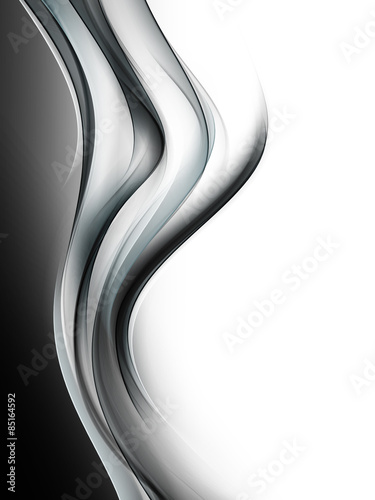 Awesome Black White Waves Design #85164592