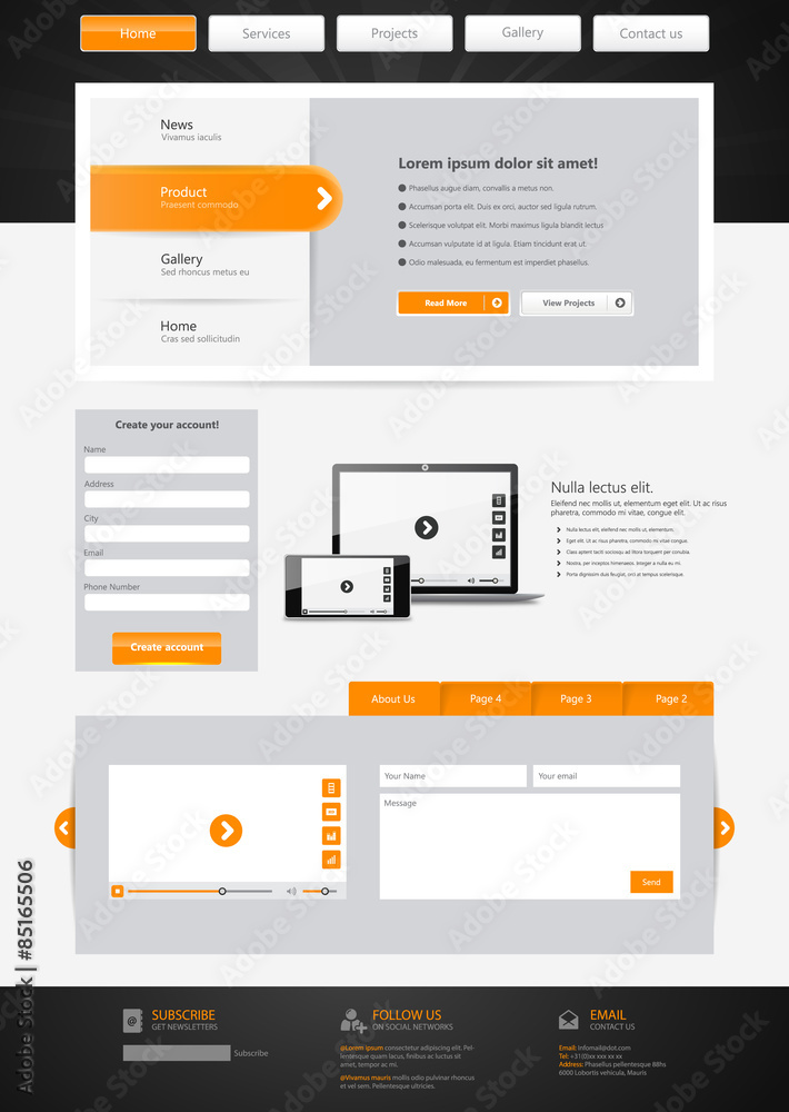 Website Template Design in Eps 10 Vector Website Template Design in Eps 10 Vector