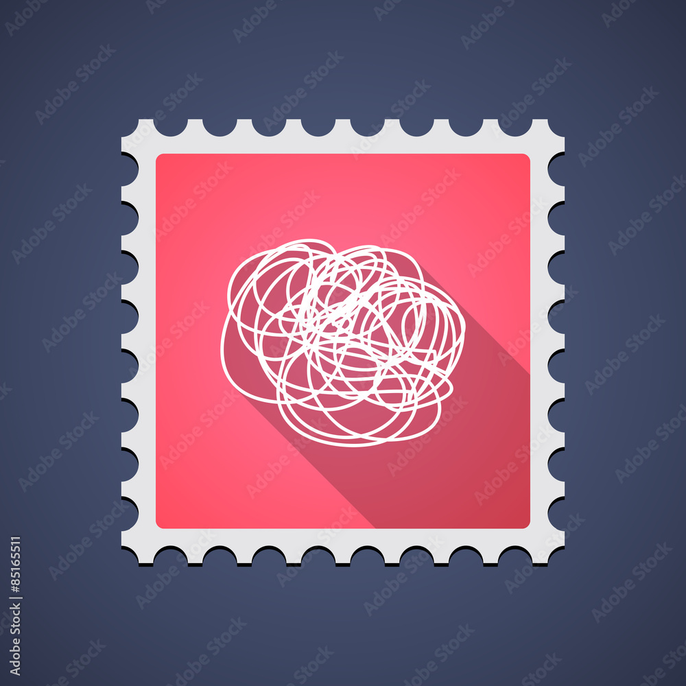 Obraz premium Mail stamp icon with a doodle