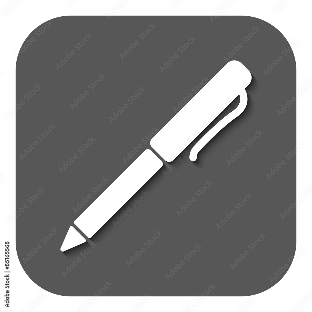 The pen and ballpoint icon. Writing symbol. Flat The pen and ballpoint icon. Writing symbol. Flat