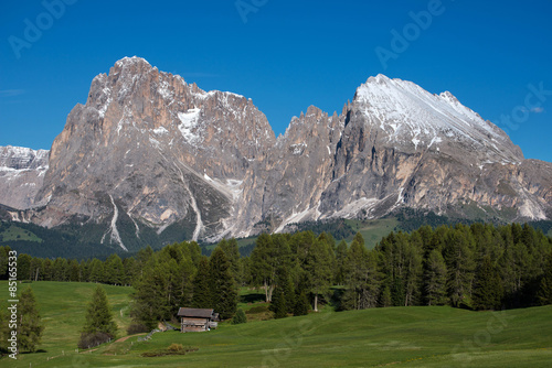 Seiser Alm mit Langkofel und Plattkofel  S  dtirol Italien