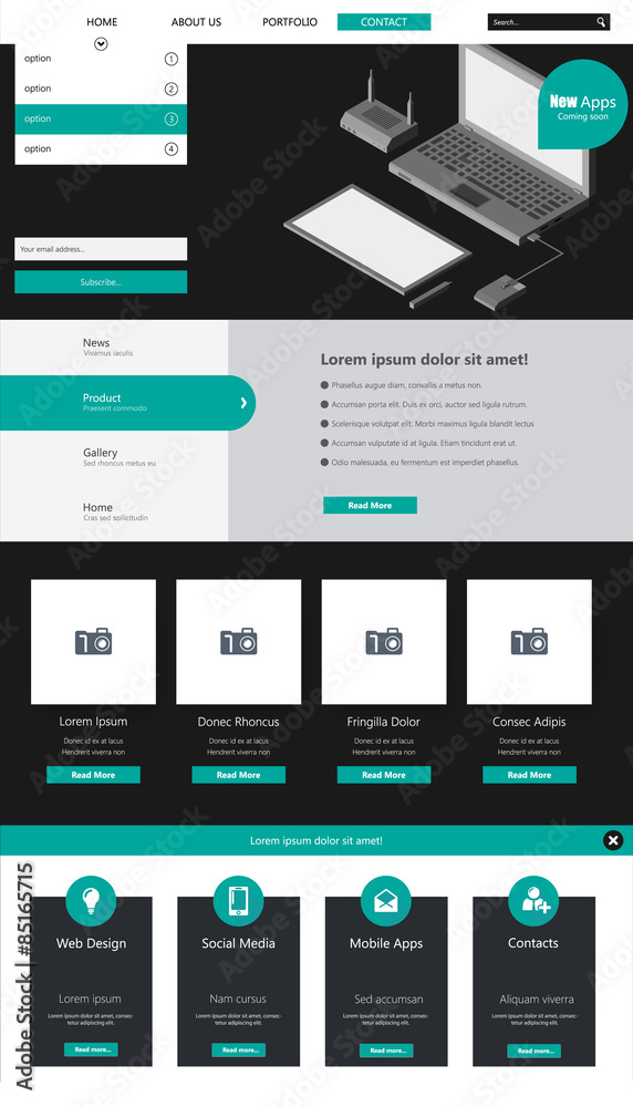 Website Template Design in Eps 10 Vector Website Template Design in Eps 10 Vector