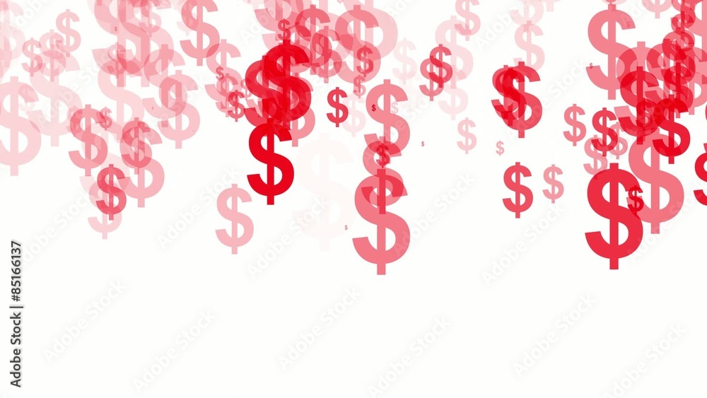 big red dollars falling