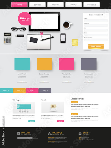 Website Template Design in Vector eps 10