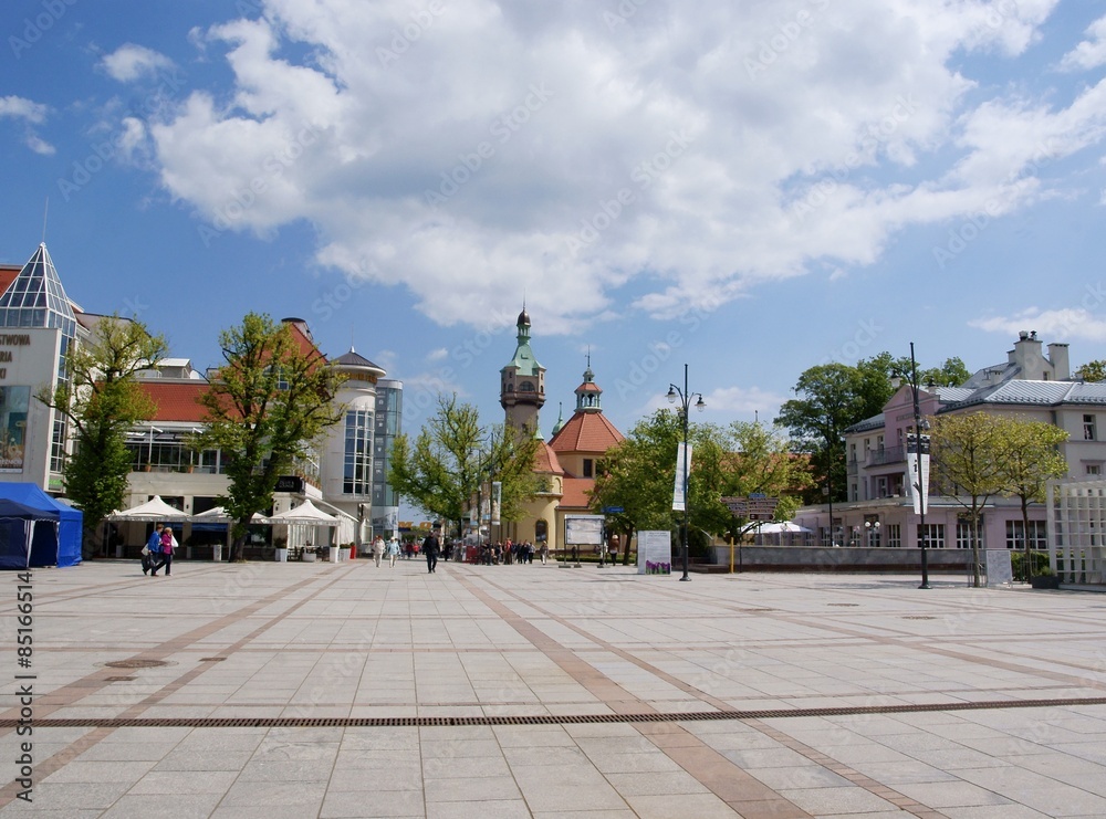center of Sopot town at the Baltic sea