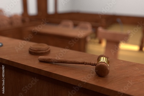 Canvas Print 3d render of court room