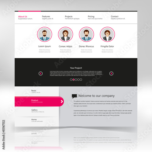 Website Template Design in Vector eps 10