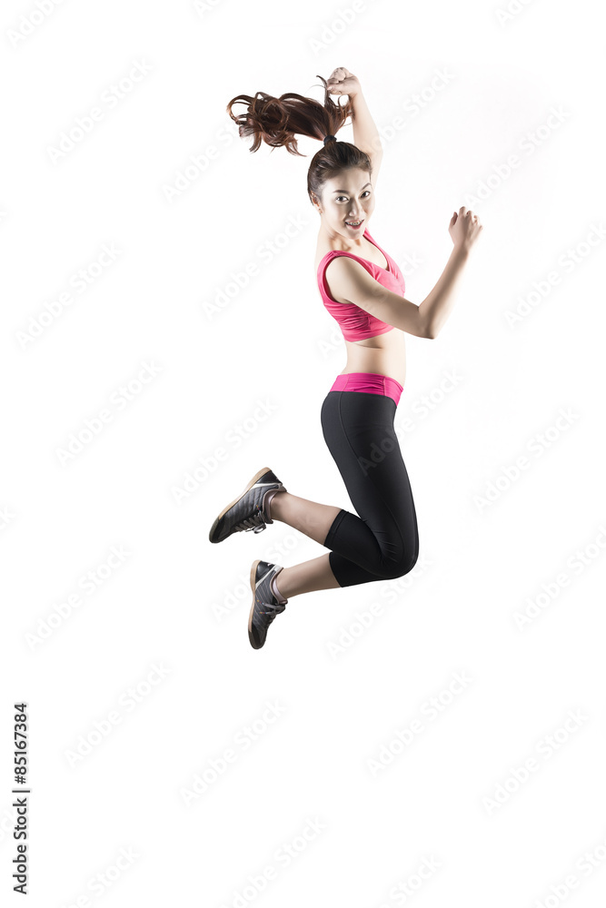 asian young woman with excercise suite