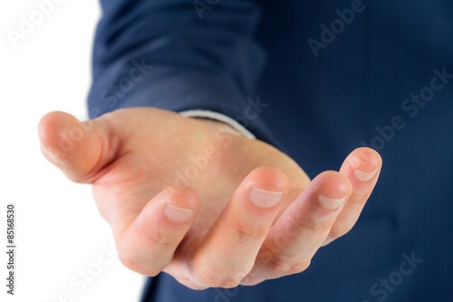 Close up view of businessman hand