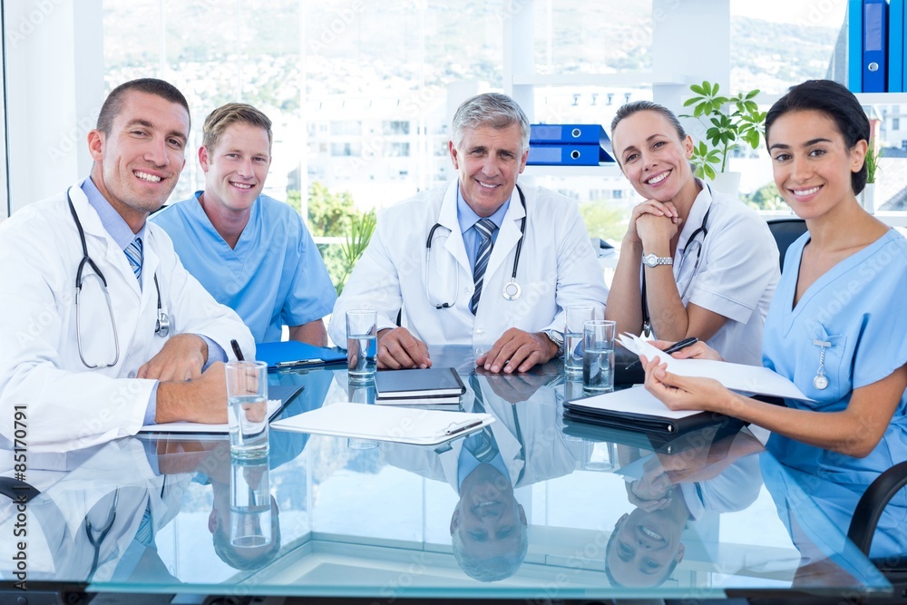 Fototapeta premium Team of doctors smiling at camera