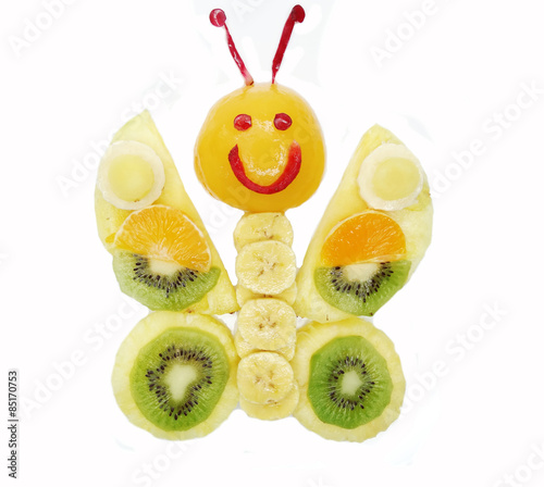 creative fruit child dessert butterfly form