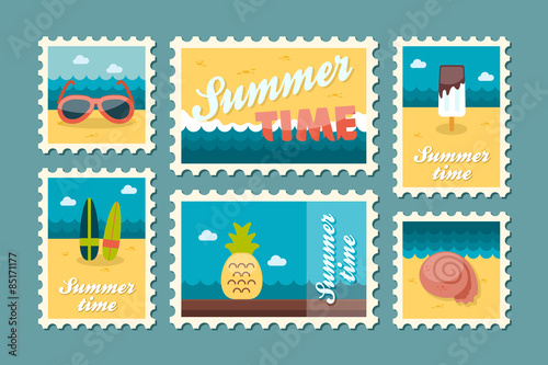 Summertime stamp set flat