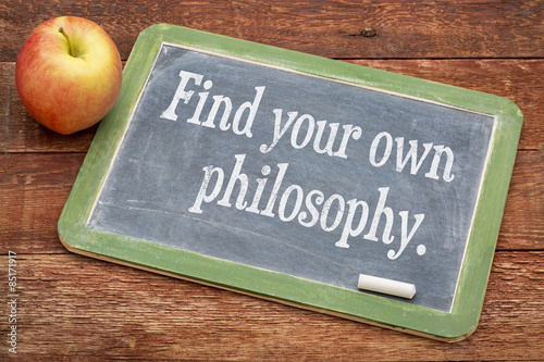 Find your own philosophy on blackboard photo