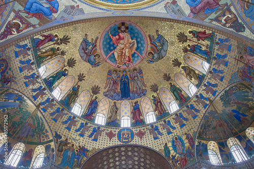 Interior of the Naval cathedral of Saint Nicholas in Kronstadt
