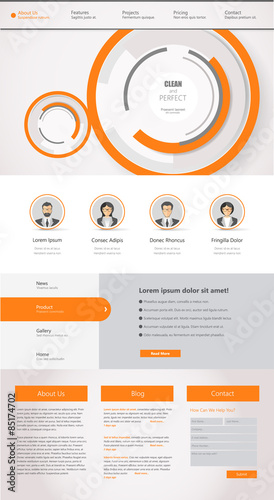 Website Template Design in Eps 10 Vector 