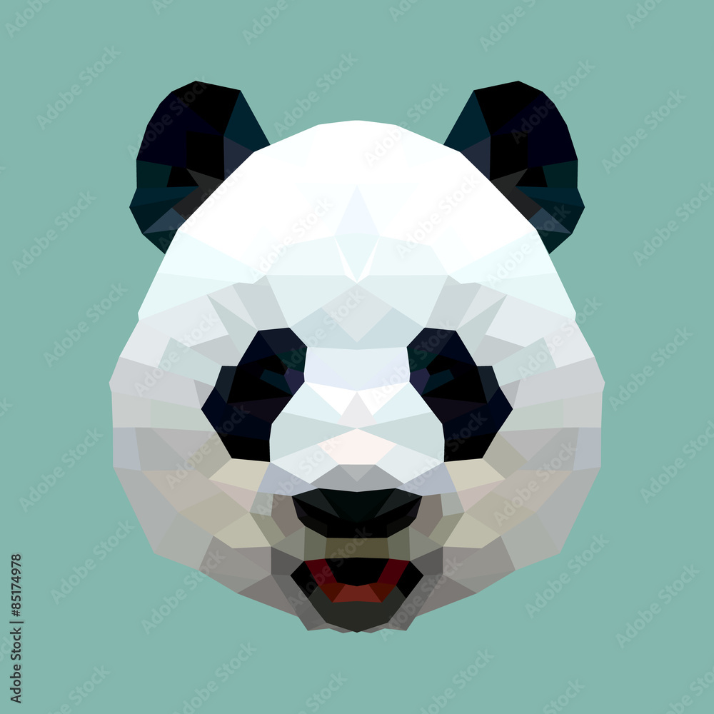 Obraz premium panda head polygon isolated vector