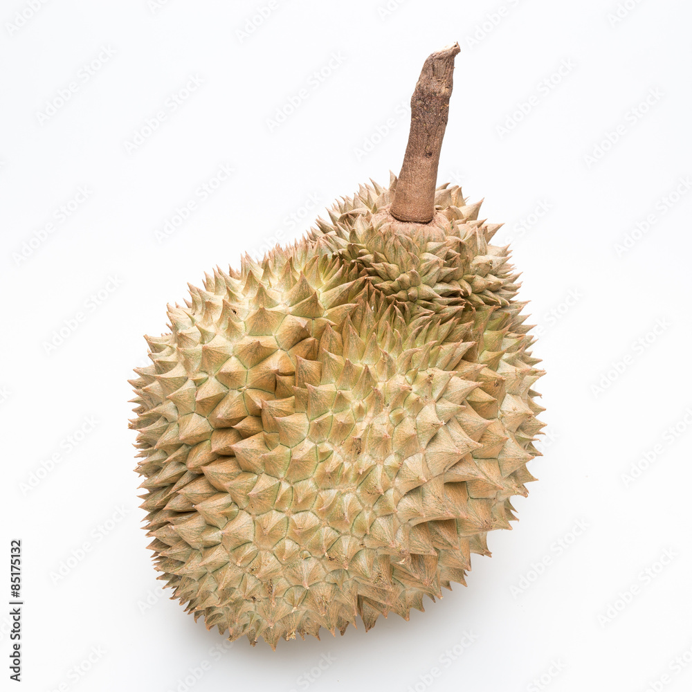 King of fruits, durian on white background