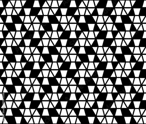 Black and white color geometric fish seamless pattern background vector.