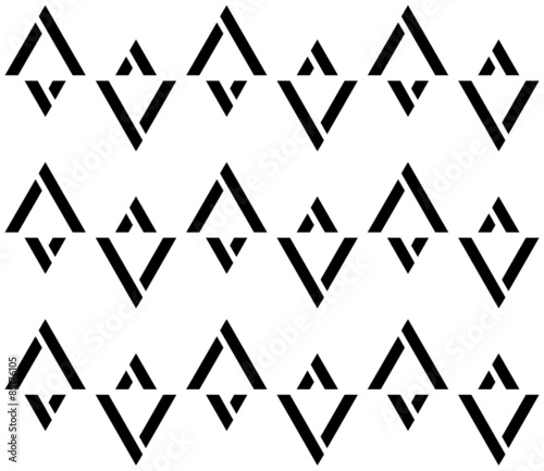 Black and white color stripes triangle seamless pattern background vector.