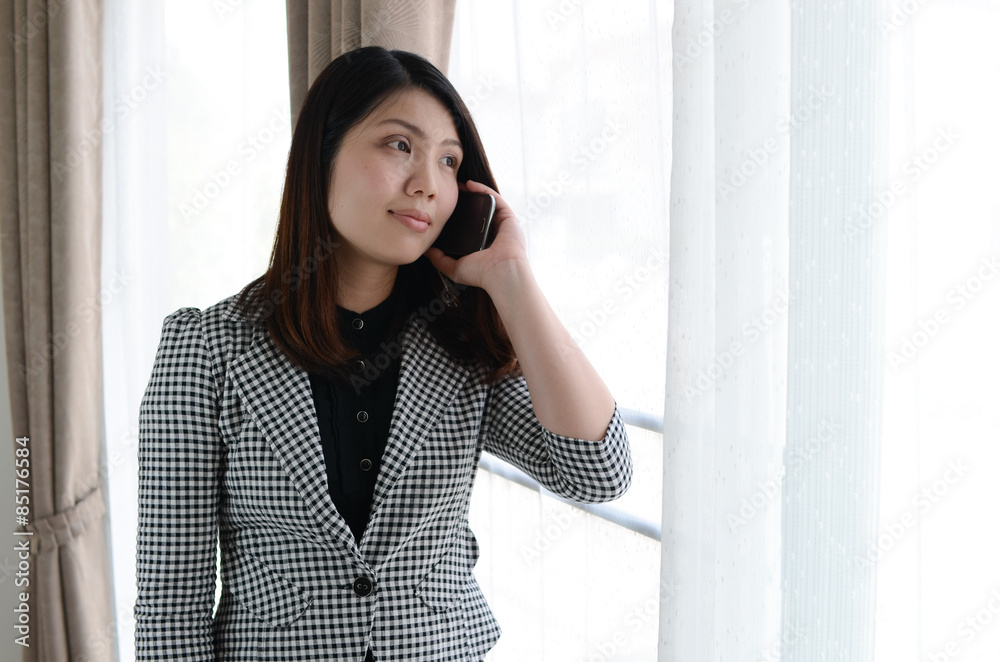 young attractive asian business woman with briefcase young attractive asian business woman with briefcase