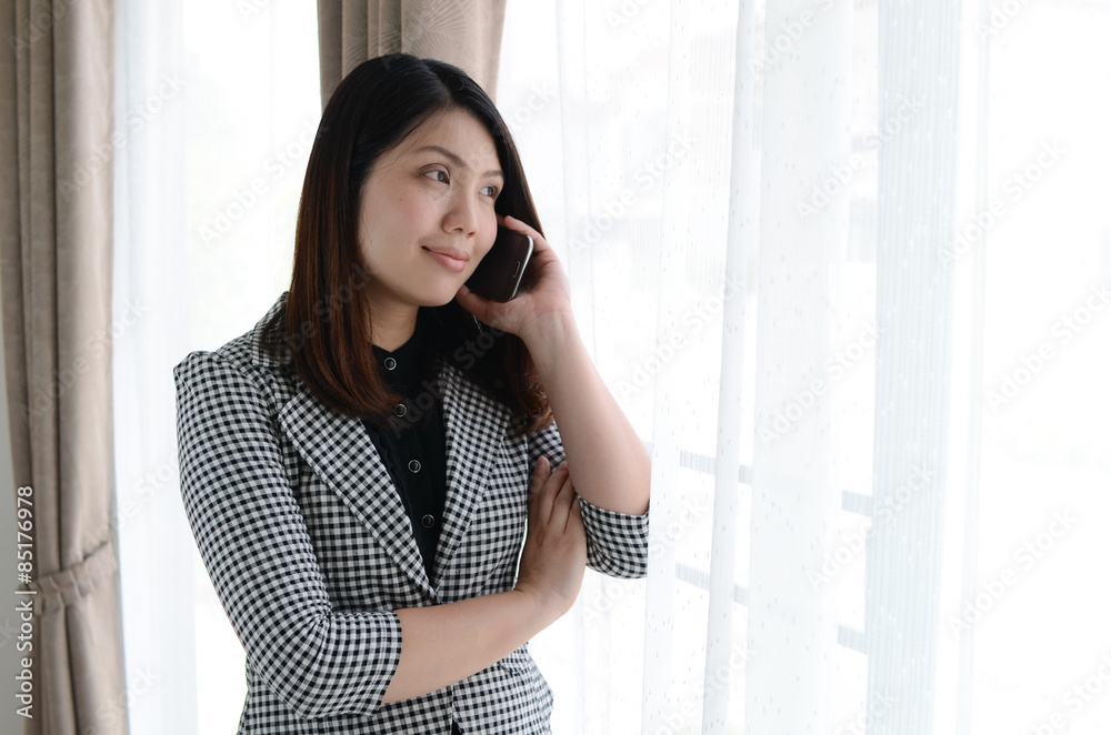 young attractive asian business woman with briefcase young attractive asian business woman with briefcase