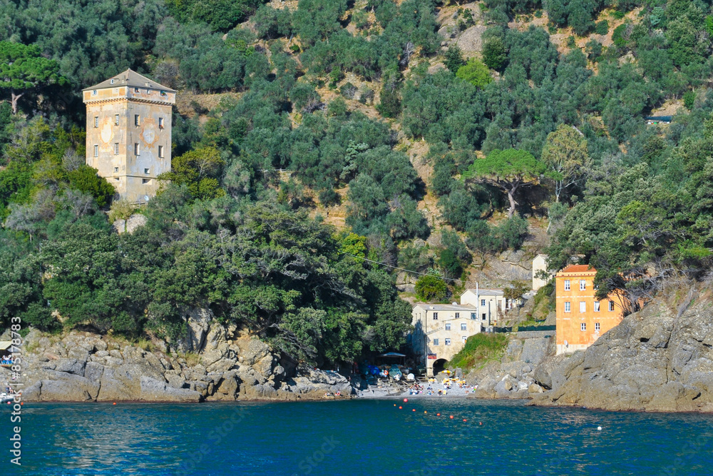 Isolated sea village in the promontory of Portofino (north of Italy)
