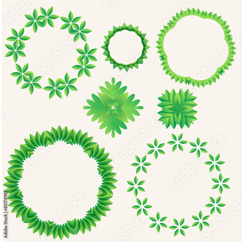 Green leaf in circle element