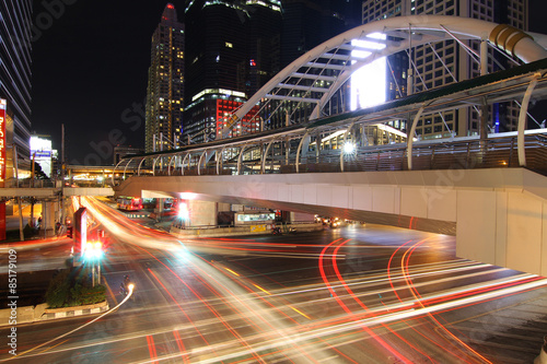 BANGKOK, THAILAND -JUNE 8, 2015 : Night light at Chong Nonsi sky