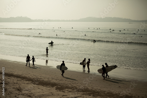 Canvas Print Weligama beach