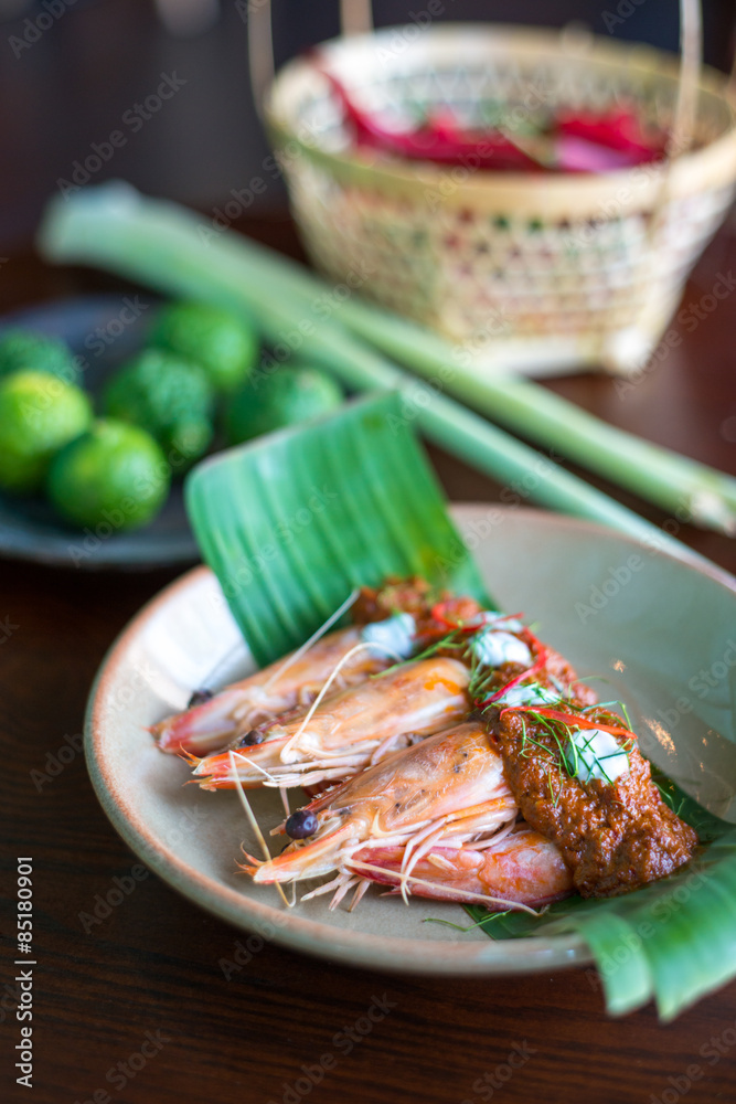 Red curry prawn. Red curry prawn.