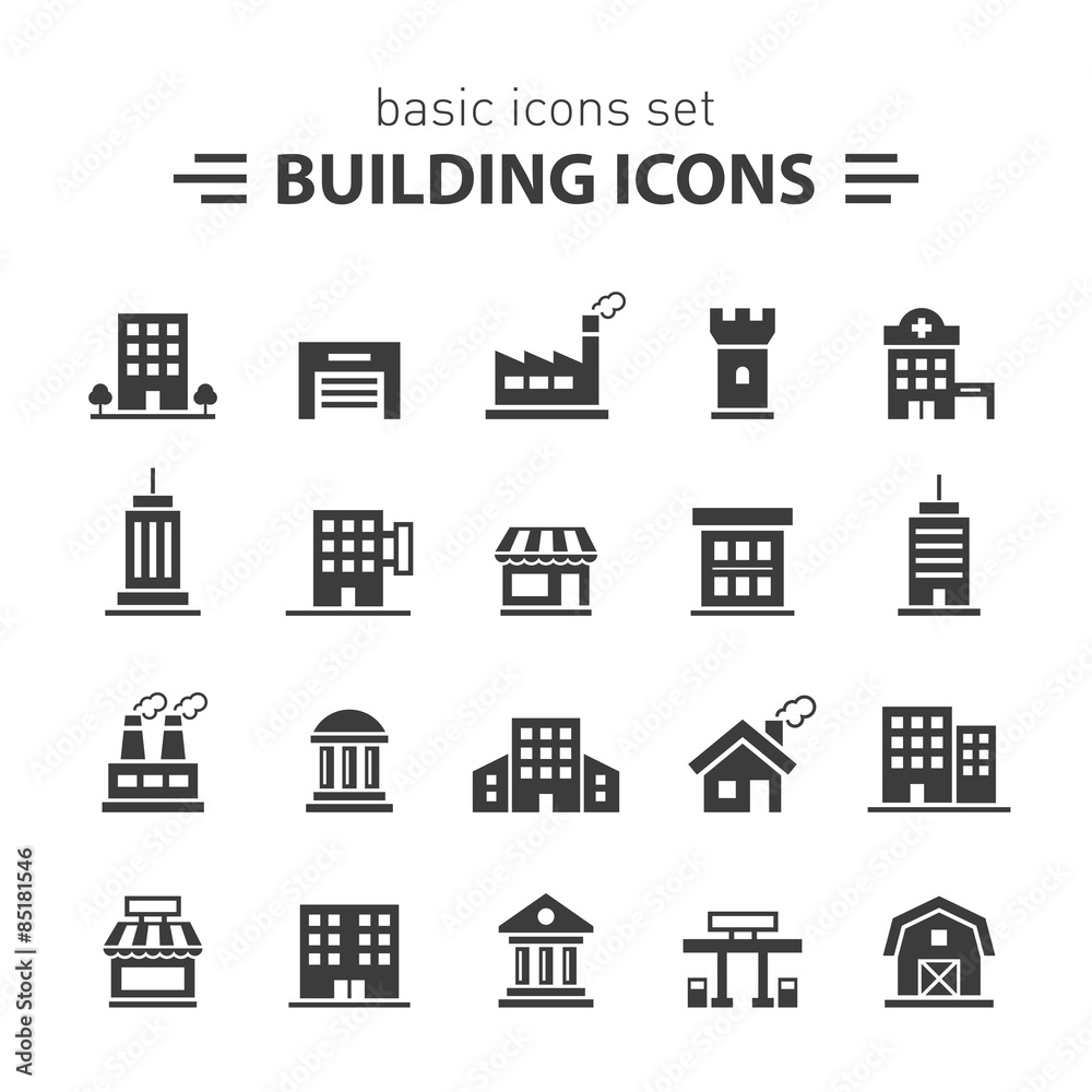 Building icons set.