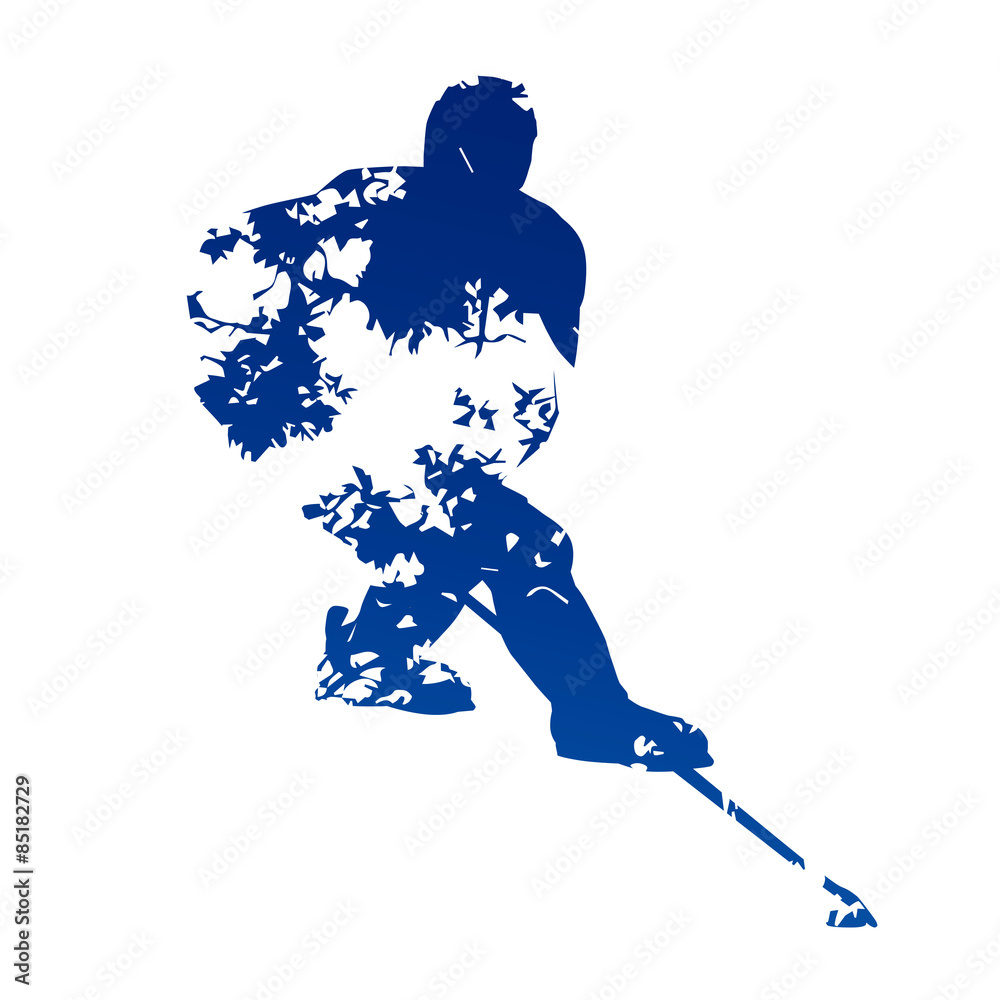 Naklejka premium Abstract ice hockey player