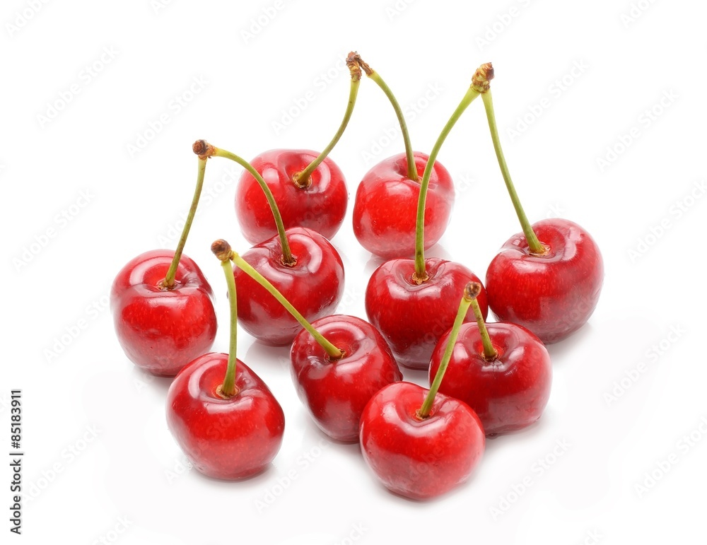 cherries on a white background