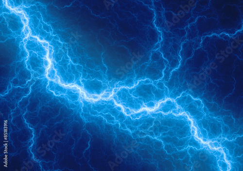 Blue lightning - abstract electrical background