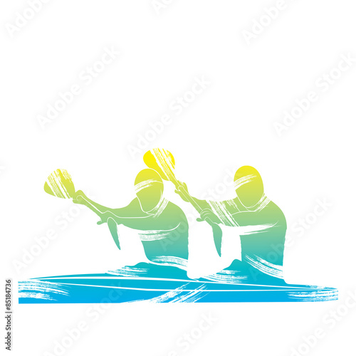 creative kayaking sport design vector