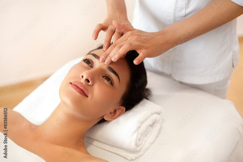 Beautiful Young Woman Getting a Face Treatment at Beauty Salon. Beautiful Young Woman Getting a Face Treatment at Beauty Salon.