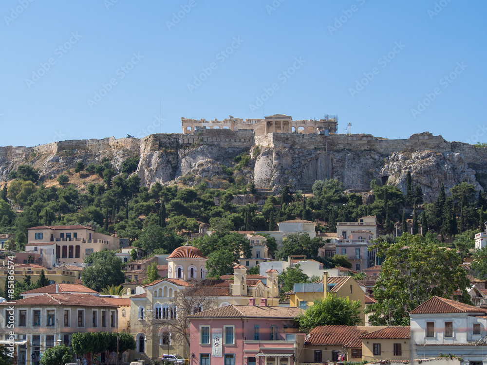 View of Acropolis hill in Athens, Greece