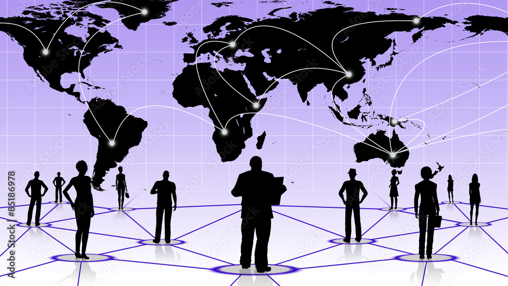 global connection of the people social business network