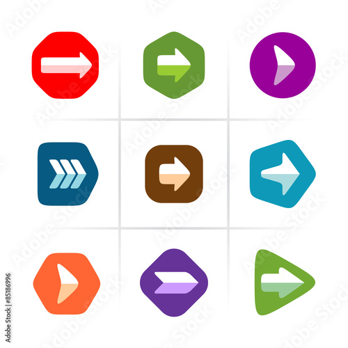 Free Download Arrow icons set. Flat color with rounded corner signs. - GFXLoad