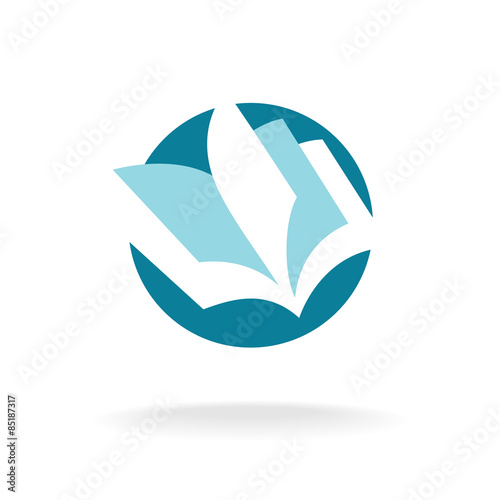 Open book pages logo template