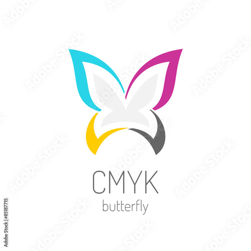 CMYK butterfly logo template