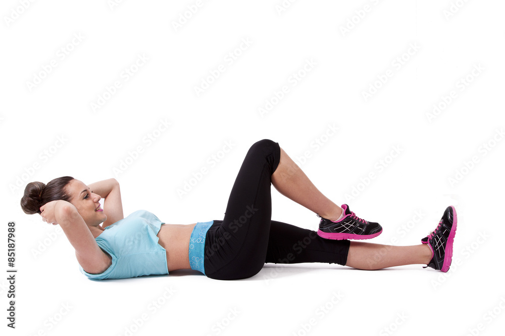 Obraz premium girl doing pushups