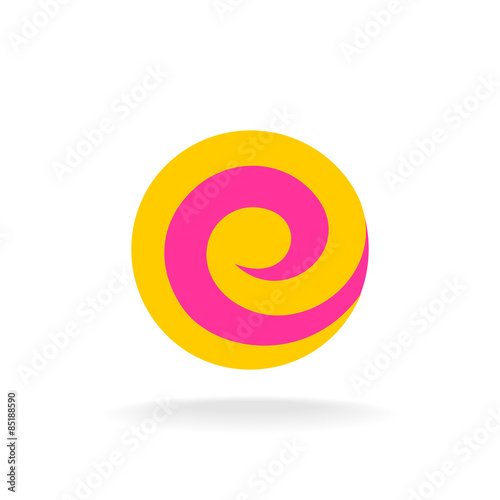 Letter E colorful logo template. Lollipop concept.