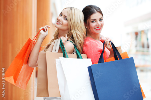 Women shopping in mall