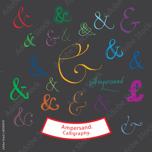 Ampersand, calligraphy, vector, hand drawn. photo