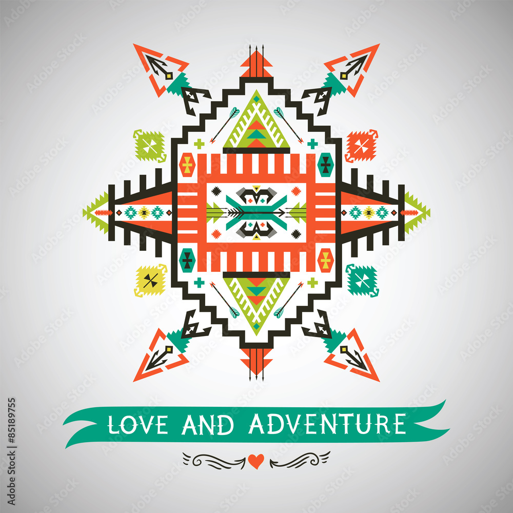 Vector decorative element on native ethnic style Vector decorative element on native ethnic style