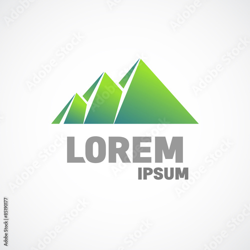 Mountains or pyramids logo template. Fundamental sign.