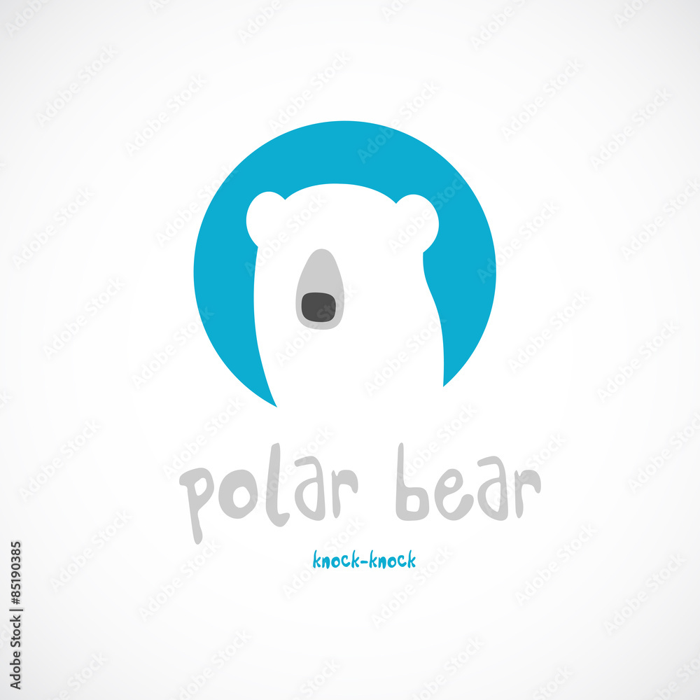 Polar bear head logo template