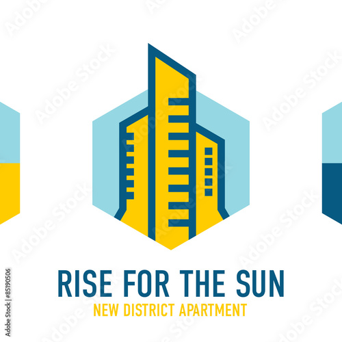 Skyscrapers logo template. Real estate company design.